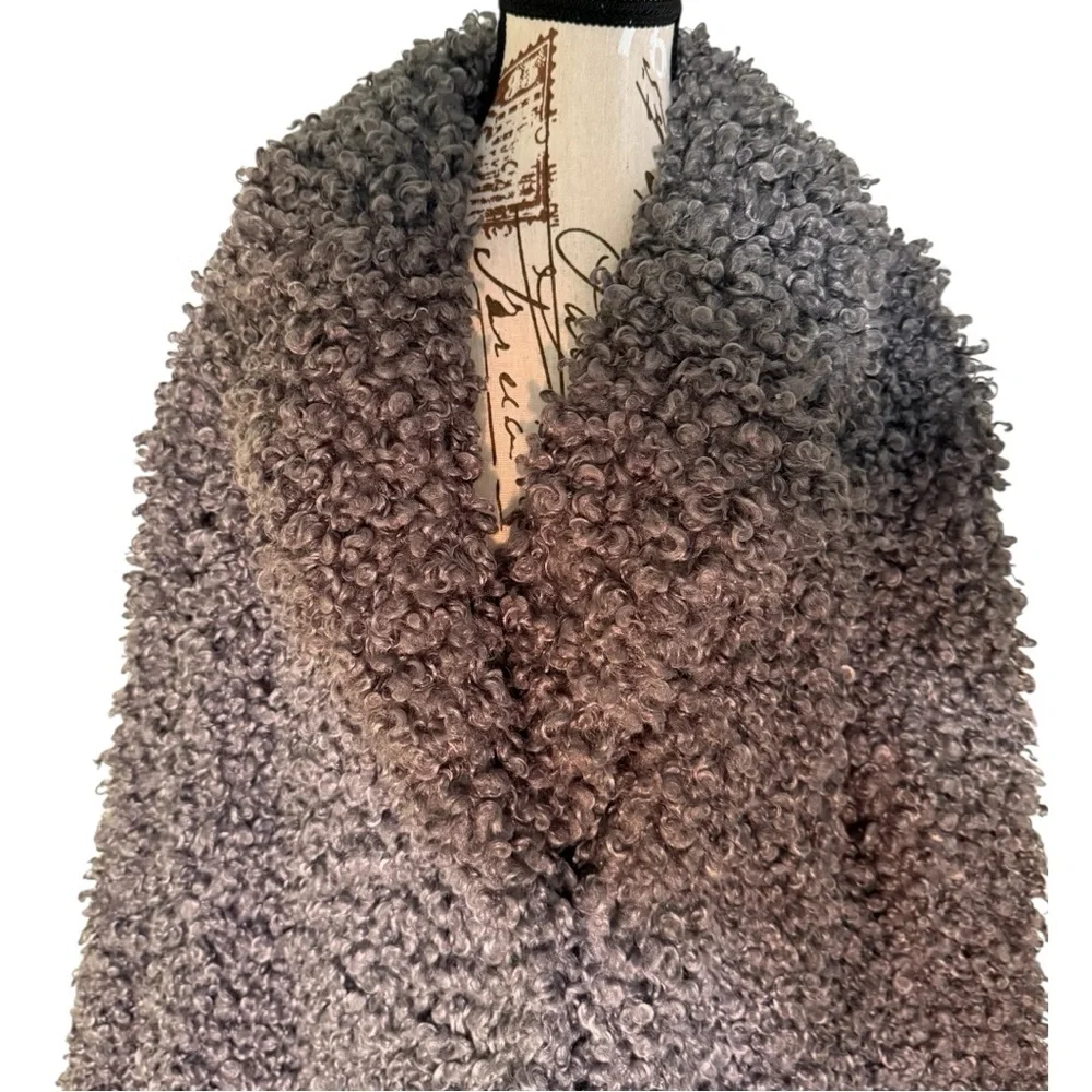 EUC $750 Tibi Grey Faux Curly Lamb Coat - Picture 13 of 16